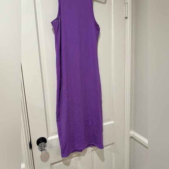 Leith purple midi dress stretch sleeveless Racerback - Picture 7 of 11